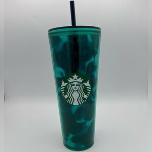 NWT Starbucks‎ Green Swirl Venti 24 oz Cold Cup
